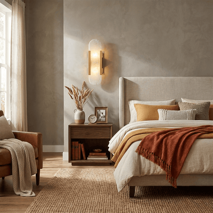 Oblong Alabaster Wall Sconce - Elegant Design, Soft Ambient Lighting