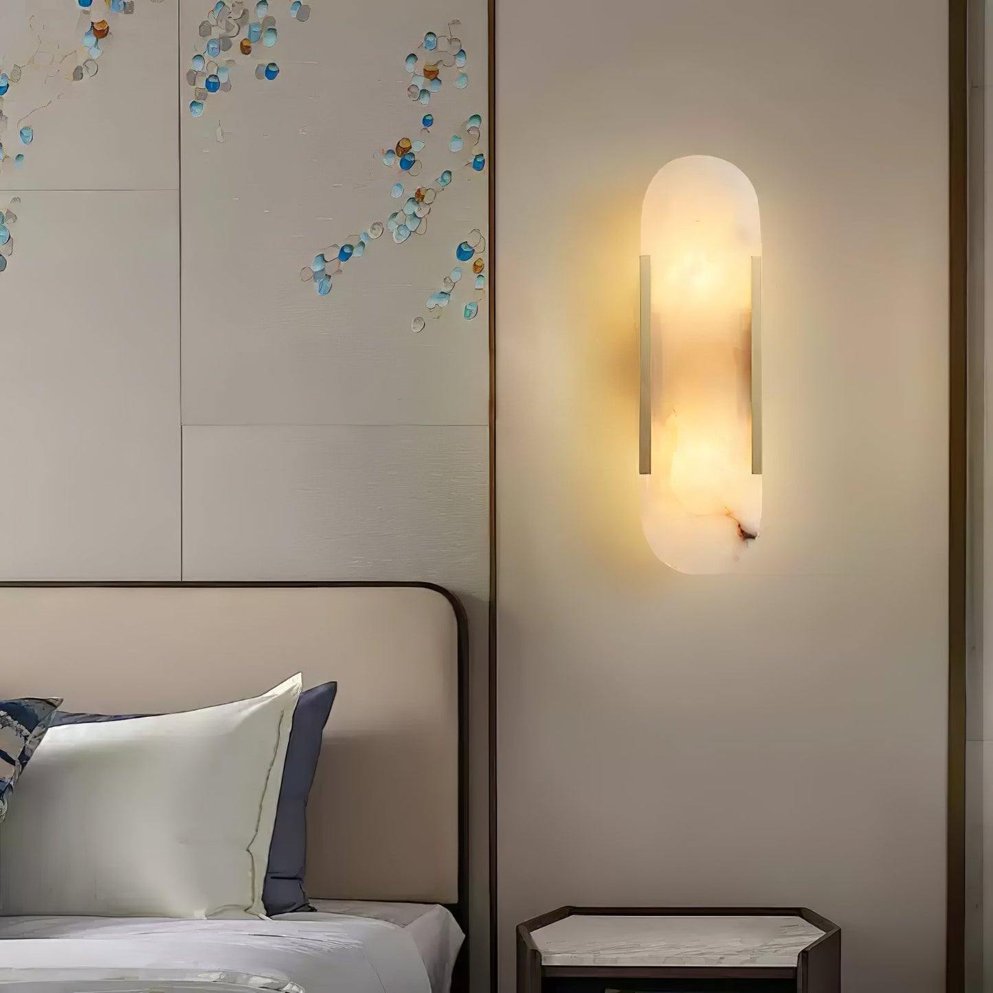 Oblong Alabaster Wall Sconce - Elegant Design, Soft Ambient Lighting