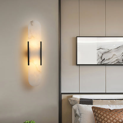 Oblong Alabaster Wall Sconce - Elegant Design, Soft Ambient Lighting