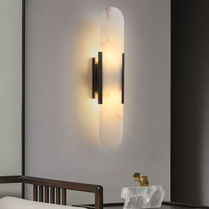 Oblong Alabaster Wall Sconce - Elegant Design, Soft Ambient Lighting
