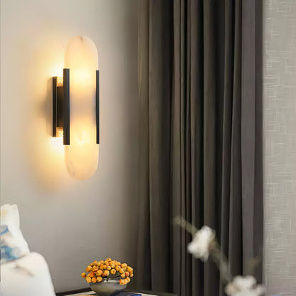 Oblong Alabaster Wall Sconce - Elegant Design, Soft Ambient Lighting