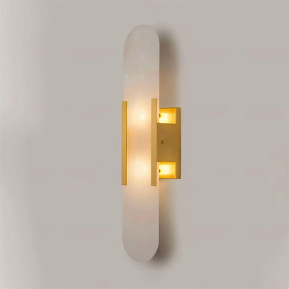 Oblong Alabaster Wall Sconce - Elegant Design, Soft Ambient Lighting