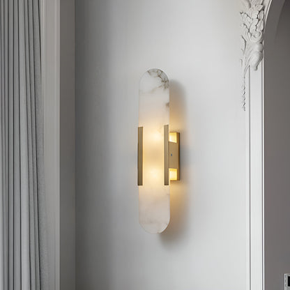 Oblong Alabaster Wall Sconce - Elegant Design, Soft Ambient Lighting