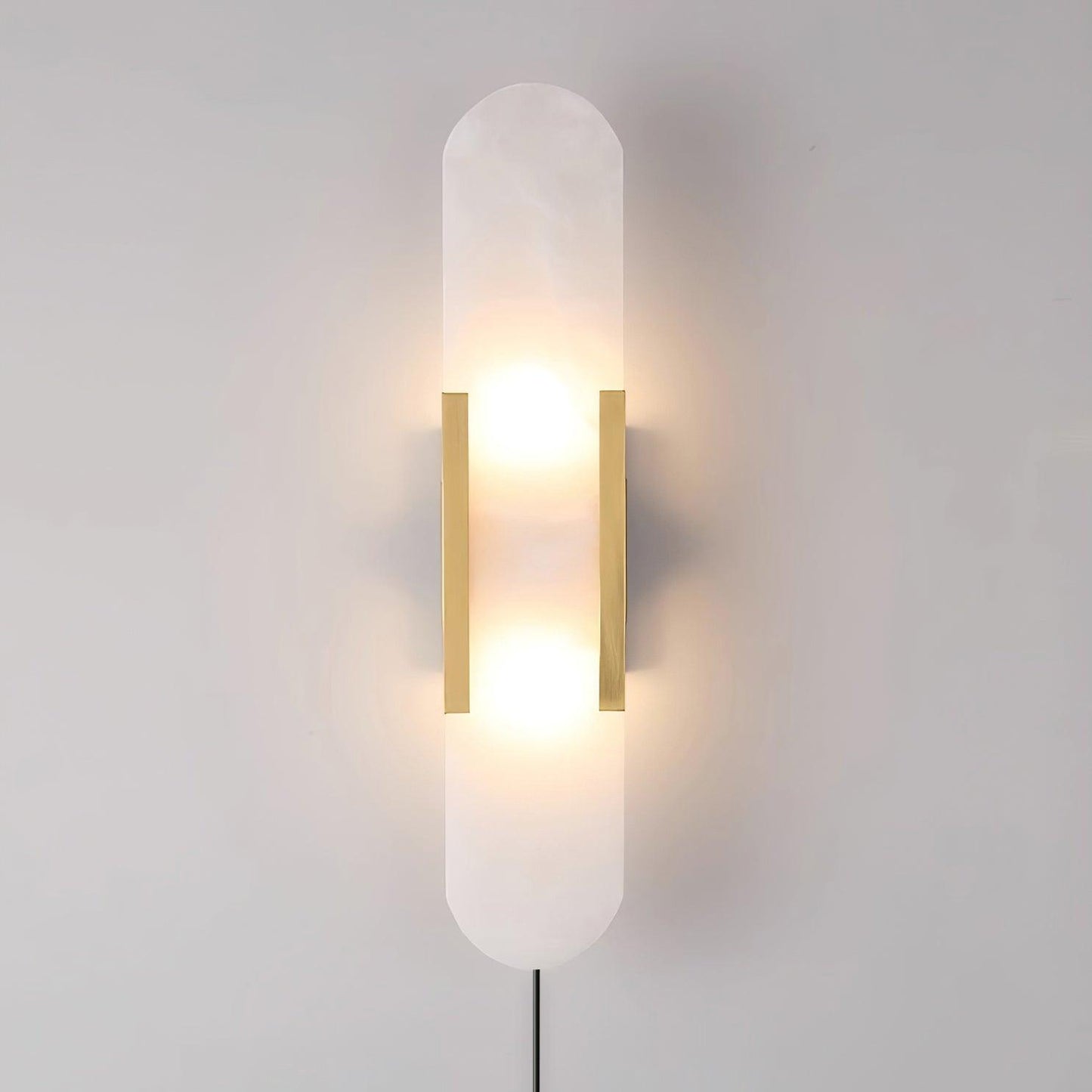 Oblong Alabaster Plug-in Wall Sconce with Adjustable Brightness & Mode