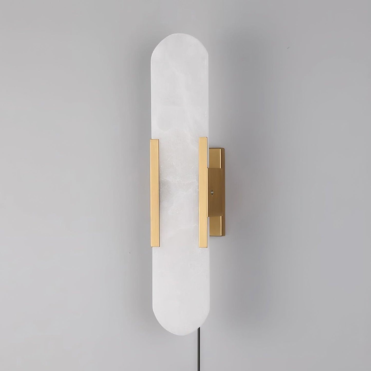 Oblong Alabaster Plug-in Wall Sconce with Adjustable Brightness & Mode