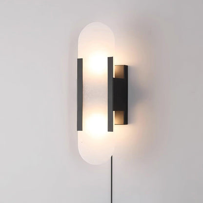 Oblong Alabaster Plug-in Wall Sconce with Adjustable Brightness & Mode