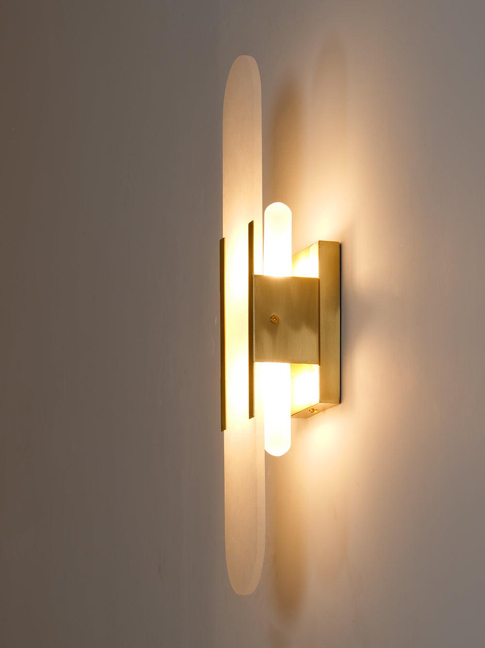 Oblong Alabaster Wall Sconce - Elegant Design, Soft Ambient Lighting