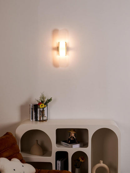 Oblong Alabaster Wall Sconce - Elegant Design, Soft Ambient Lighting