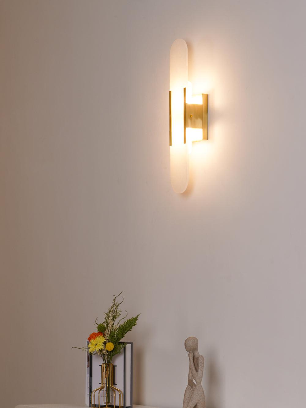Oblong Alabaster Wall Sconce - Elegant Design, Soft Ambient Lighting