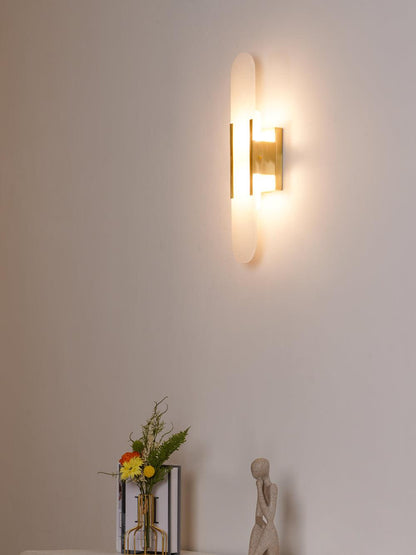 Oblong Alabaster Wall Sconce - Elegant Design, Soft Ambient Lighting