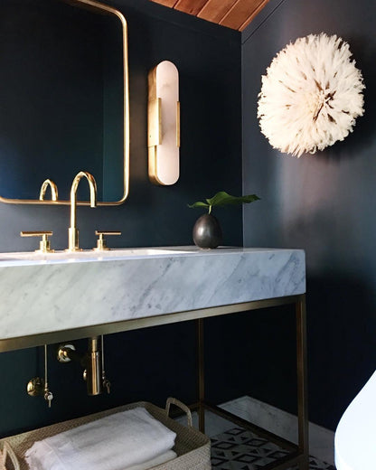 Oblong Alabaster Wall Sconce - Elegant Design, Soft Ambient Lighting