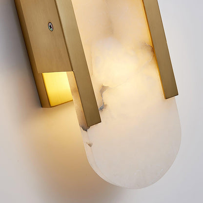 Oblong Alabaster Wall Sconce - Elegant Design, Soft Ambient Lighting