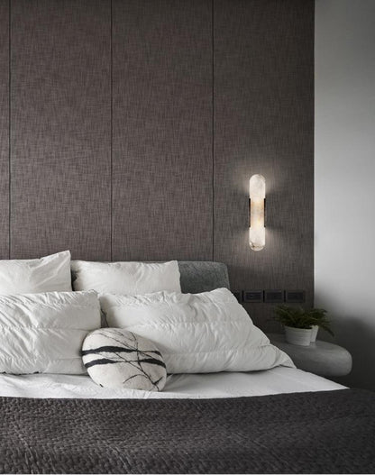 Oblong Alabaster Wall Sconce - Elegant Design, Soft Ambient Lighting