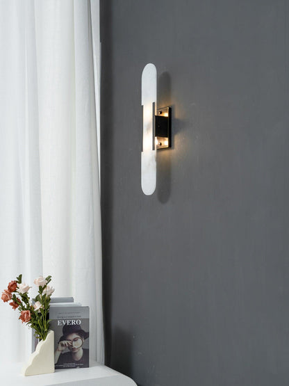 Oblong Alabaster Wall Sconce - Elegant Design, Soft Ambient Lighting