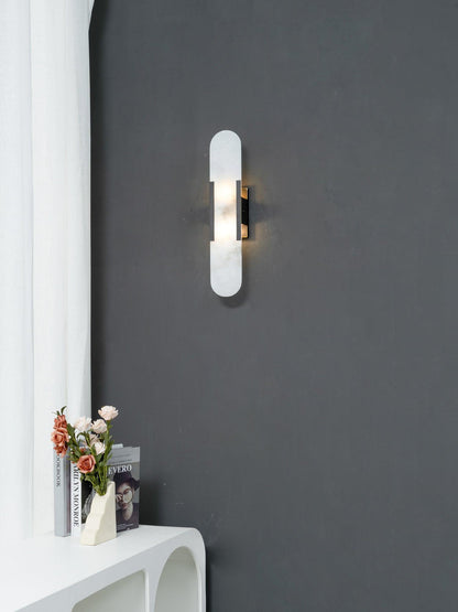 Oblong Alabaster Wall Sconce - Elegant Design, Soft Ambient Lighting
