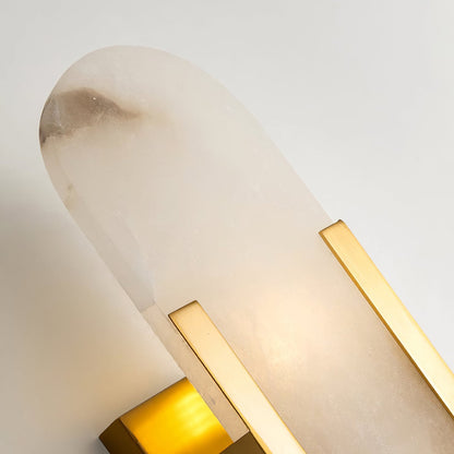 Oblong Alabaster Wall Sconce - Elegant Design, Soft Ambient Lighting