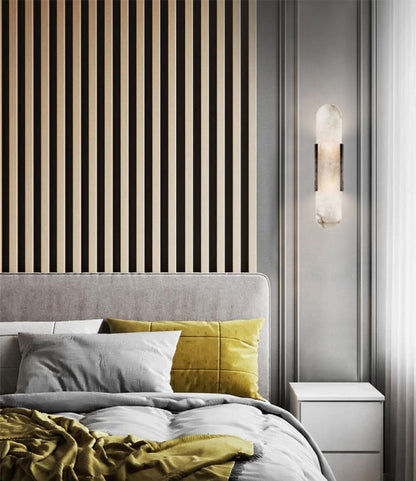 Oblong Alabaster Wall Sconce - Elegant Design, Soft Ambient Lighting