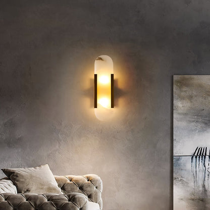 Oblong Alabaster Wall Sconce - Elegant Design, Soft Ambient Lighting