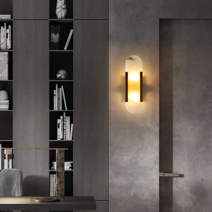 Oblong Alabaster Wall Sconce - Elegant Design, Soft Ambient Lighting