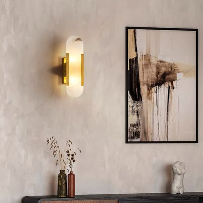 Oblong Alabaster Wall Sconce - Elegant Design, Soft Ambient Lighting