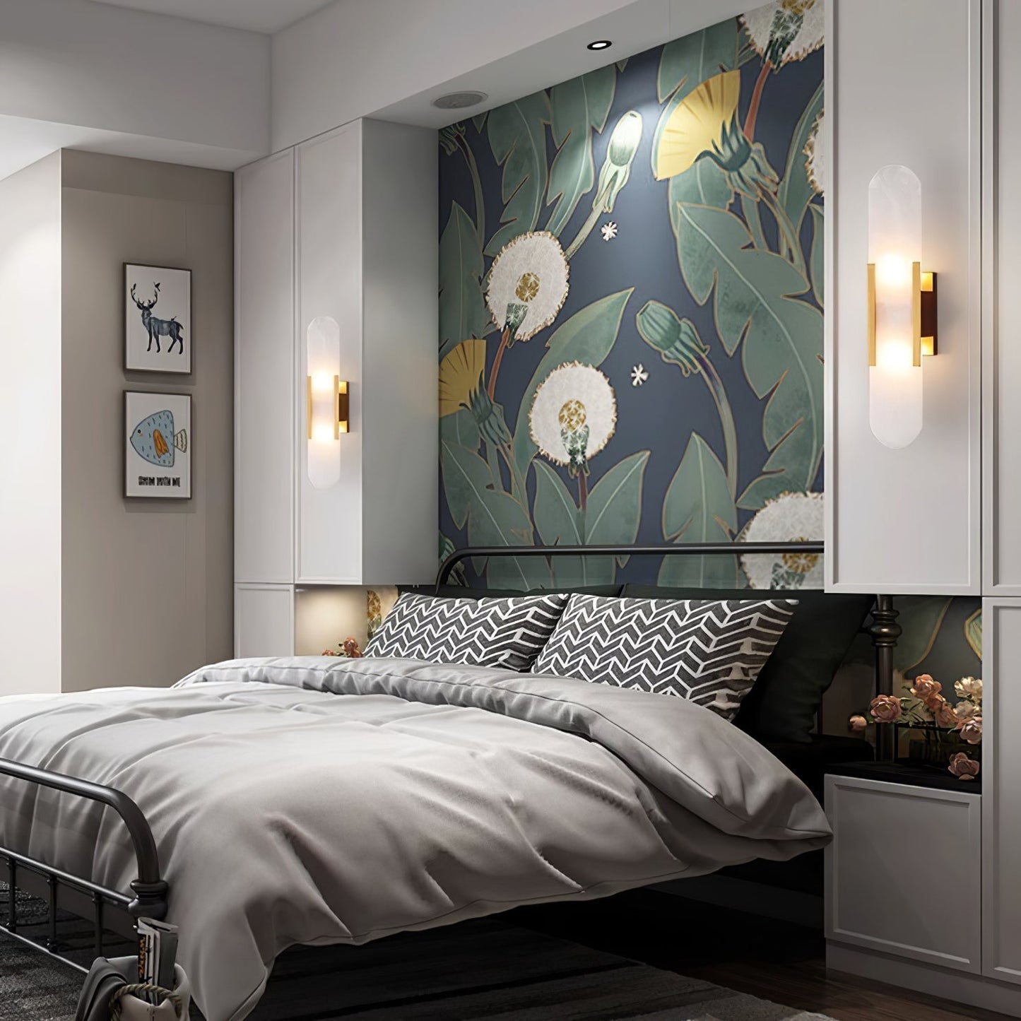 Oblong Alabaster Wall Sconce - Elegant Design, Soft Ambient Lighting