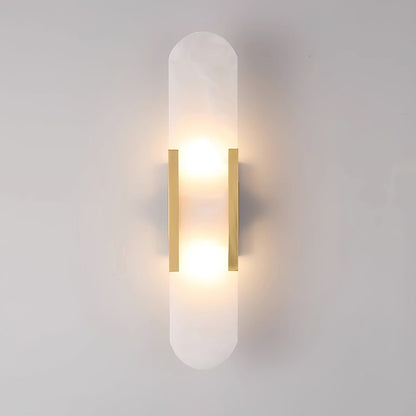 Oblong Alabaster Wall Sconce - Elegant Design, Soft Ambient Lighting