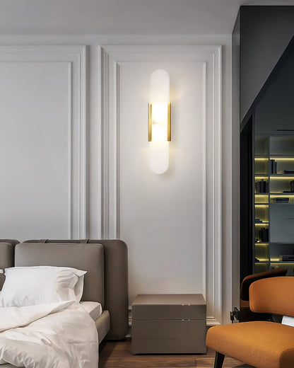Oblong Alabaster Wall Sconce - Elegant Design, Soft Ambient Lighting