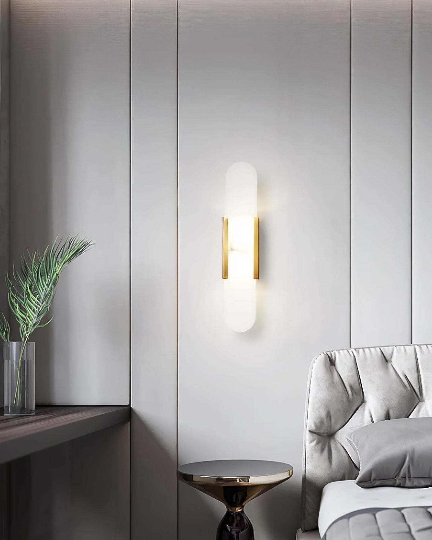 Oblong Alabaster Wall Sconce - Elegant Design, Soft Ambient Lighting