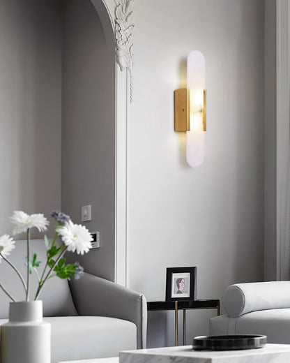 Oblong Alabaster Wall Sconce - Elegant Design, Soft Ambient Lighting