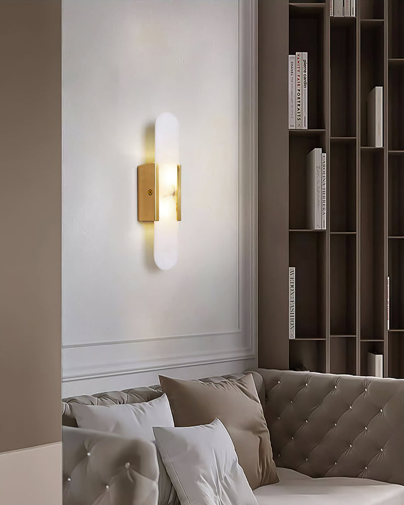 Oblong Alabaster Wall Sconce - Elegant Design, Soft Ambient Lighting