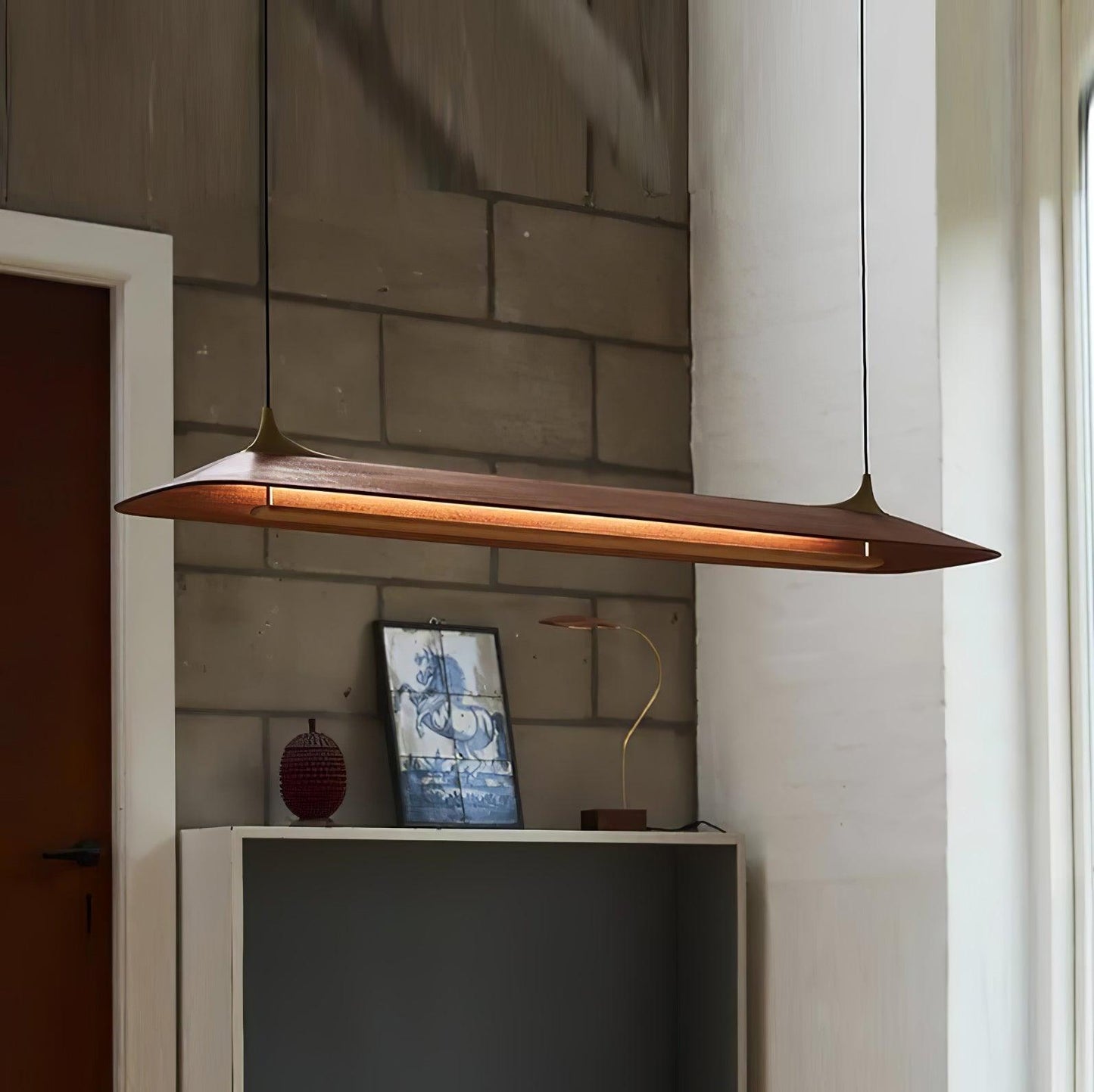 Mernoe Wooden Chandelier - Elegant Design with Adjustable Height & LED