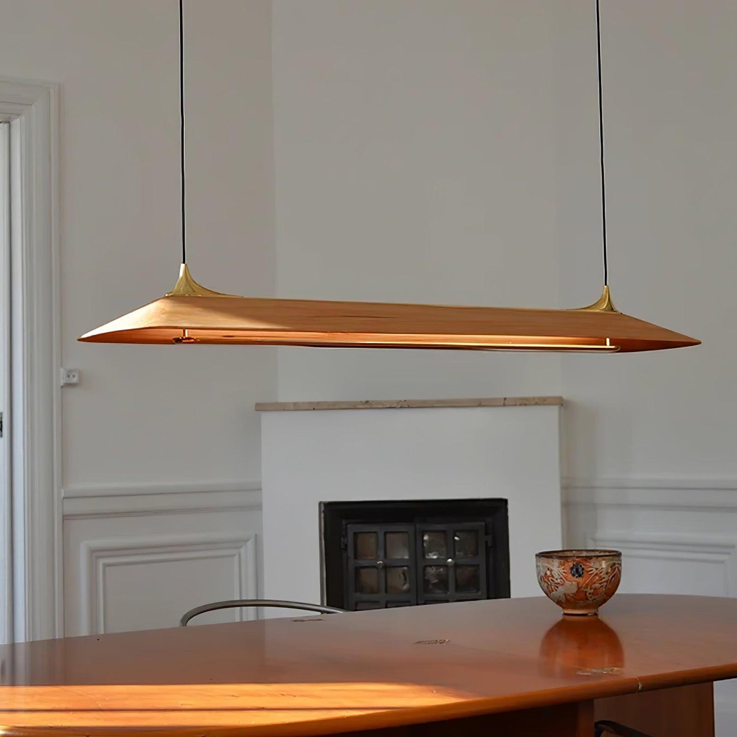 Mernoe Wooden Chandelier - Elegant Design with Adjustable Height & LED