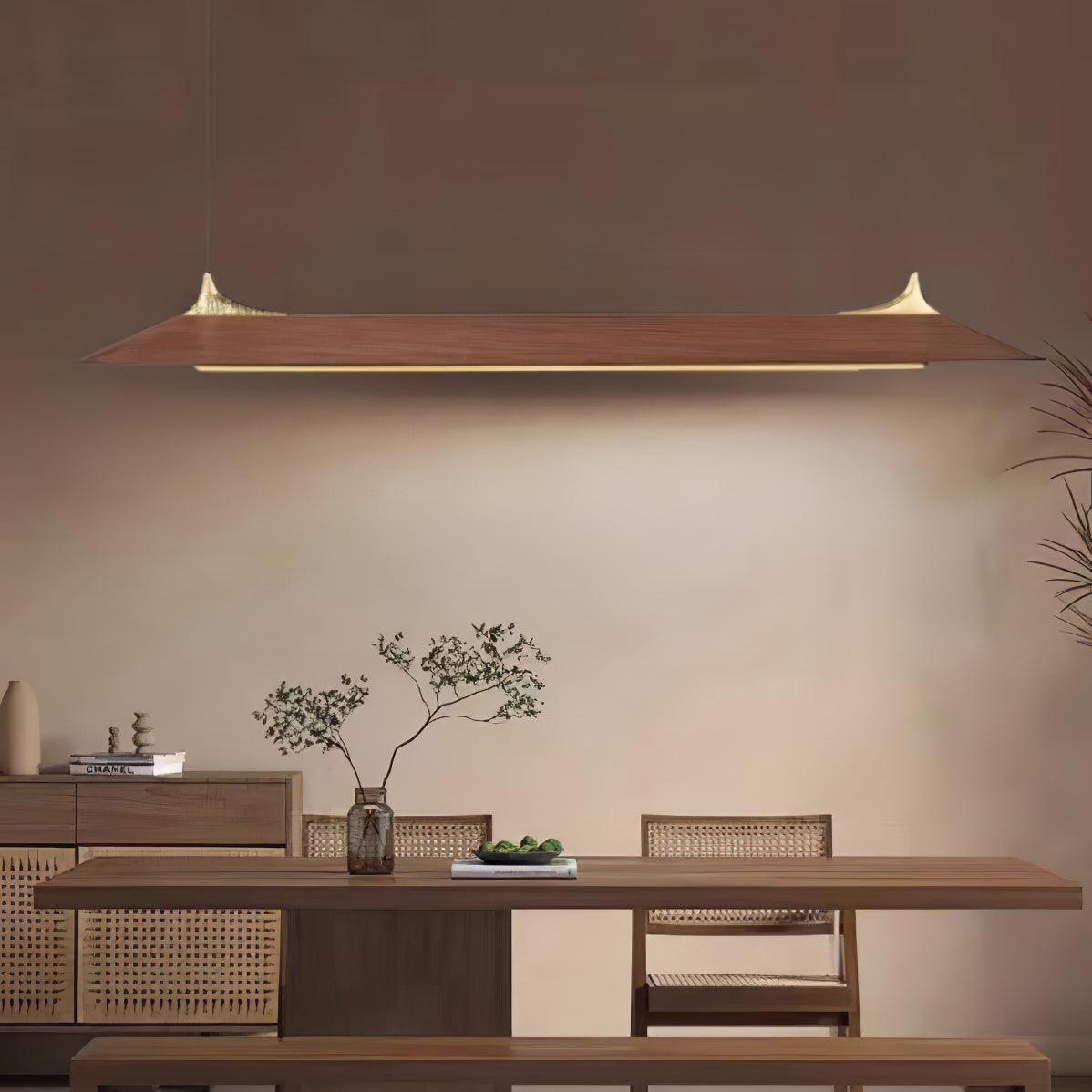Mernoe Wooden Chandelier - Elegant Design with Adjustable Height & LED