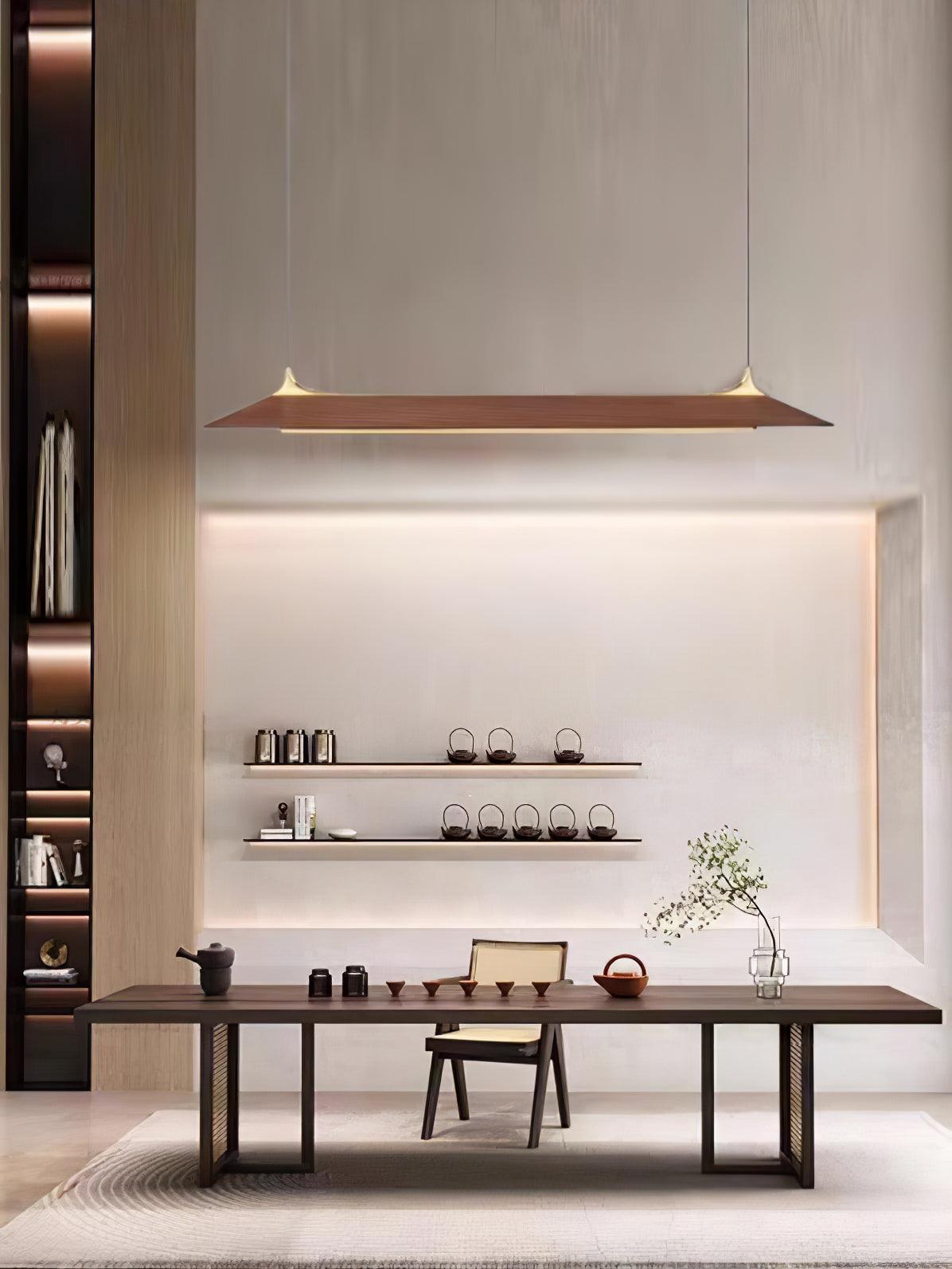 Mernoe Wooden Chandelier - Elegant Design with Adjustable Height & LED