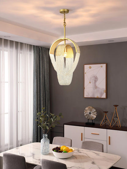Elegant Mesh Crystal Chandelier with Adjustable Height & Energy-Effici