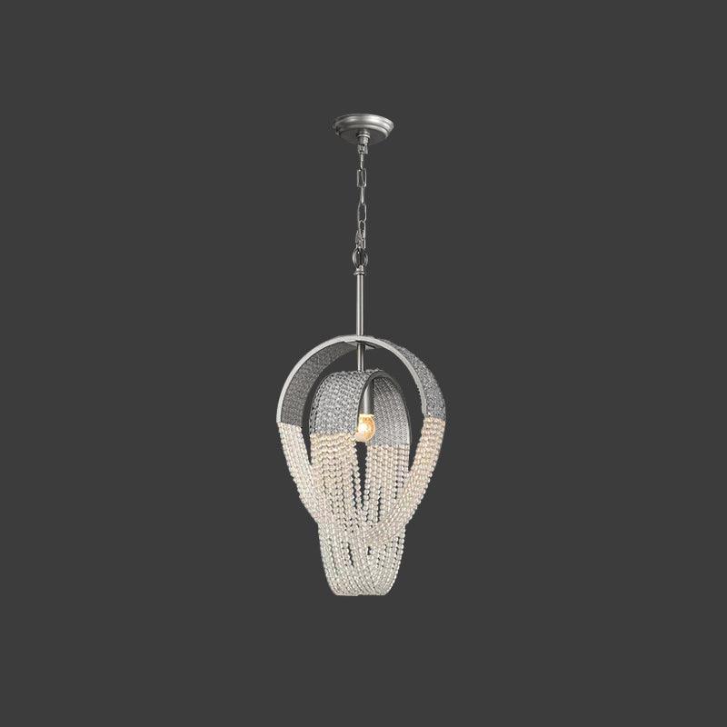 Elegant Mesh Crystal Chandelier with Adjustable Height & Energy-Effici
