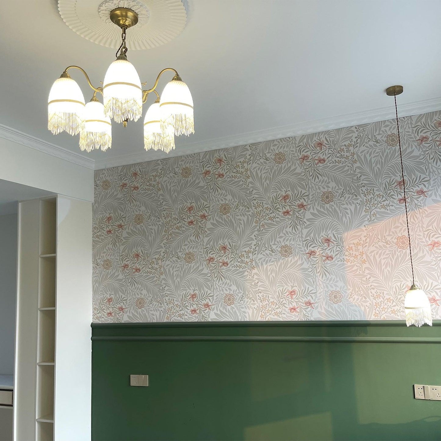 Elegant Mesh Tassel Glass Chandelier with Adjustable Height & Soft Glo