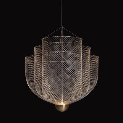 Meshmatics Modern Hanging Lamp with Adjustable Height & LED Bulbs