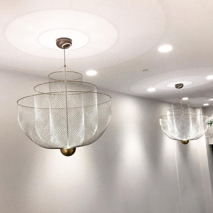 Meshmatics Modern Hanging Lamp with Adjustable Height & LED Bulbs