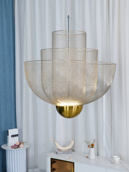 Meshmatics Modern Hanging Lamp with Adjustable Height & LED Bulbs