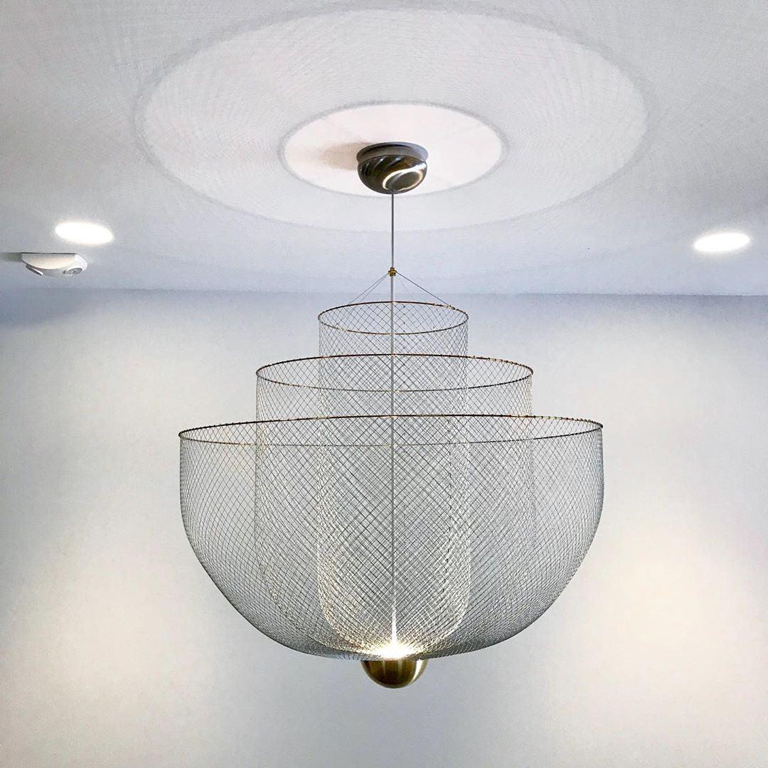 Meshmatics Modern Hanging Lamp with Adjustable Height & LED Bulbs