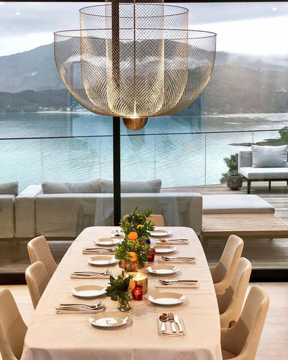 Meshmatics Modern Hanging Lamp with Adjustable Height & LED Bulbs