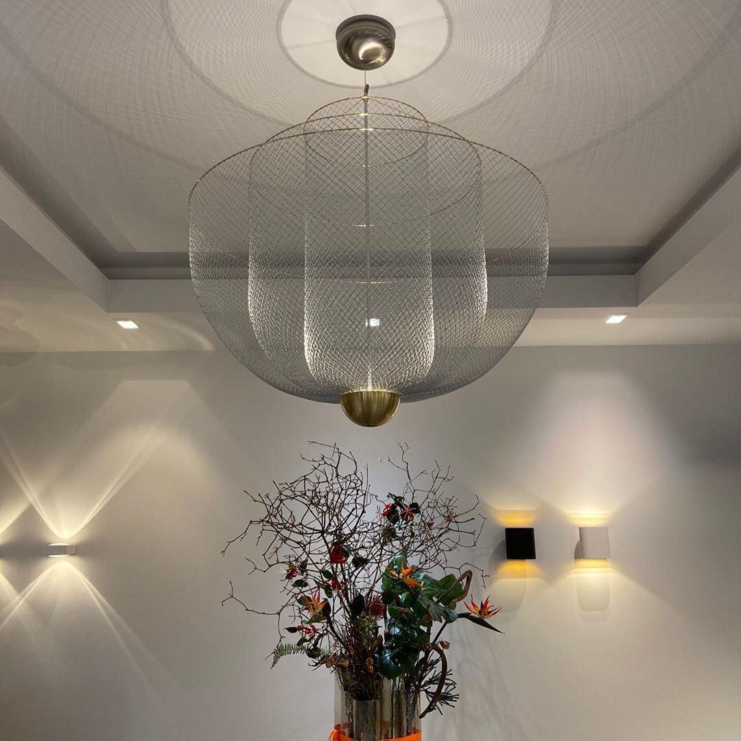 Meshmatics Modern Hanging Lamp with Adjustable Height & LED Bulbs
