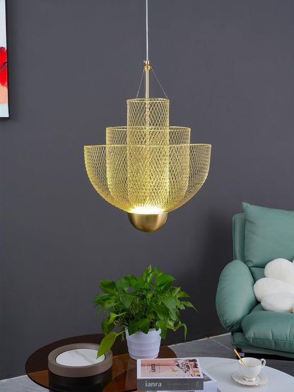 Meshmatics Modern Hanging Lamp with Adjustable Height & LED Bulbs