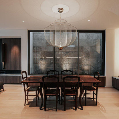 Meshmatics Modern Hanging Lamp with Adjustable Height & LED Bulbs