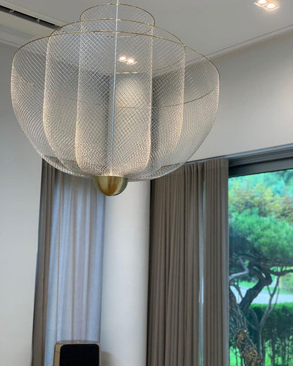 Meshmatics Modern Hanging Lamp with Adjustable Height & LED Bulbs
