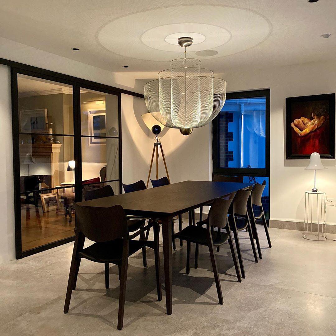 Meshmatics Modern Hanging Lamp with Adjustable Height & LED Bulbs