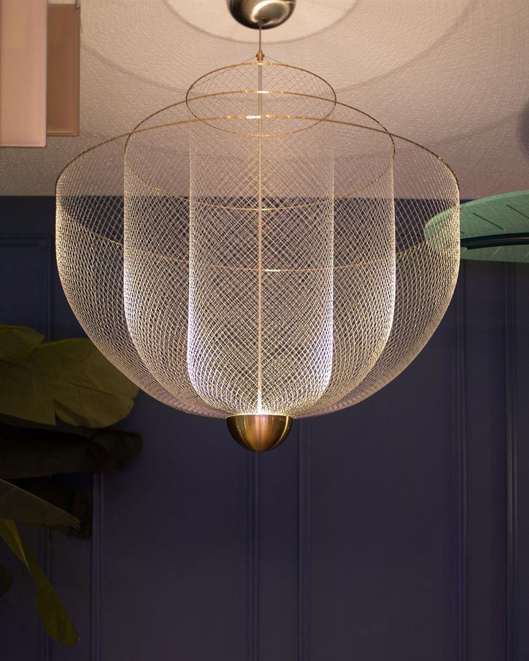 Meshmatics Modern Hanging Lamp with Adjustable Height & LED Bulbs