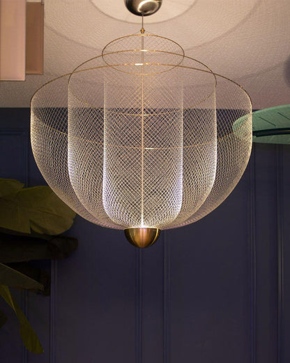 Meshmatics Modern Hanging Lamp with Adjustable Height & LED Bulbs