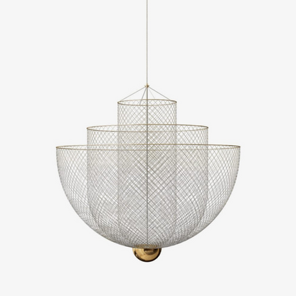 Meshmatics Modern Hanging Lamp with Adjustable Height & LED Bulbs